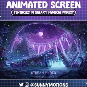 ANIMATED Stream Screen Overlay: Fairy Land, Cozy Feminine Aesthetic Overgrown Plants, Ocean In Cave, Cosmic Horror, Tentacles Octopus Twitch