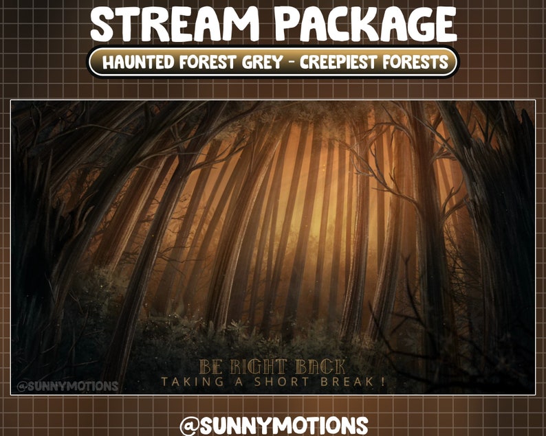 Haunted Overlay ANIMATED Twitch Overlay Stream Package / Orang Haunted Forest Twitch ...
