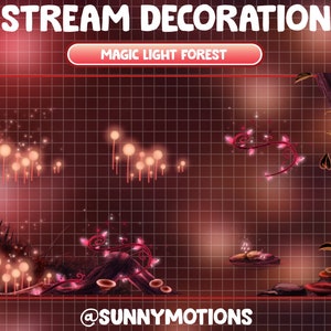Animated Stream Decoration Flower Mushroom / Cute Plant Cozy Theme / Cottagecore Magic Vines / Kawaii Twitch Overlay / Spirit Tree Aesthetic