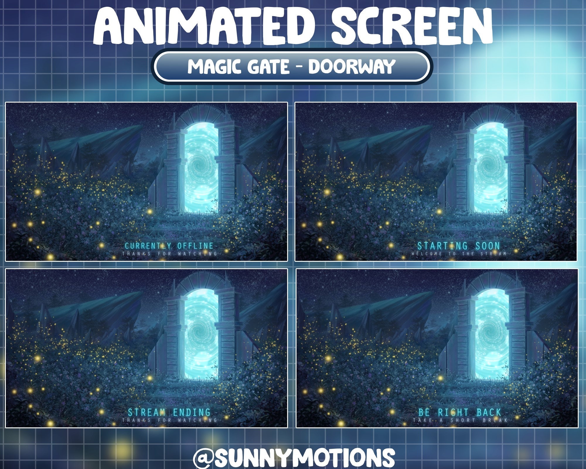 ANIMATED Twitch Overlay Stream Package / Magical Gate / Fantasy ...