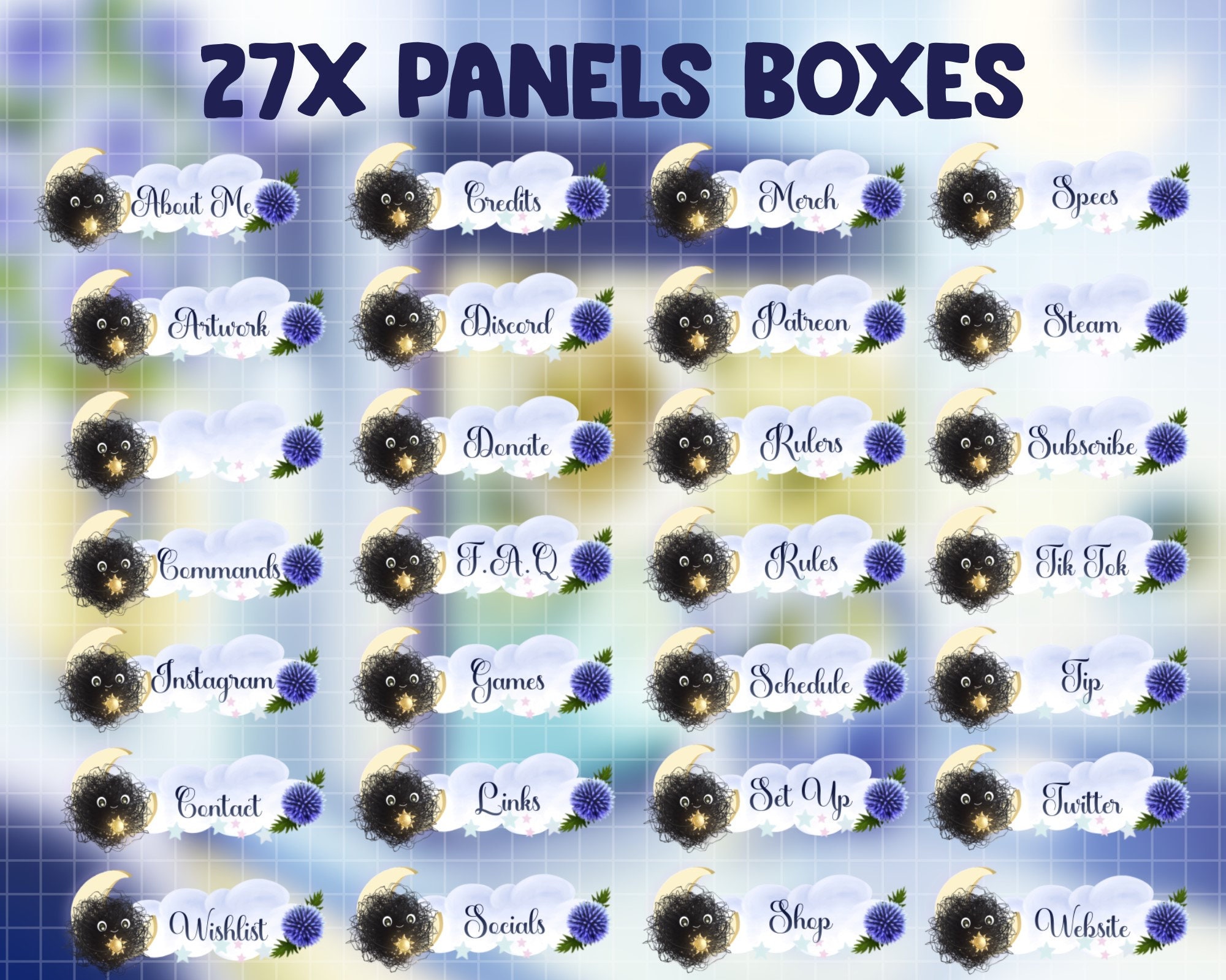 ANIMATED Twitch Overlay Stream Package / Blue Plant House