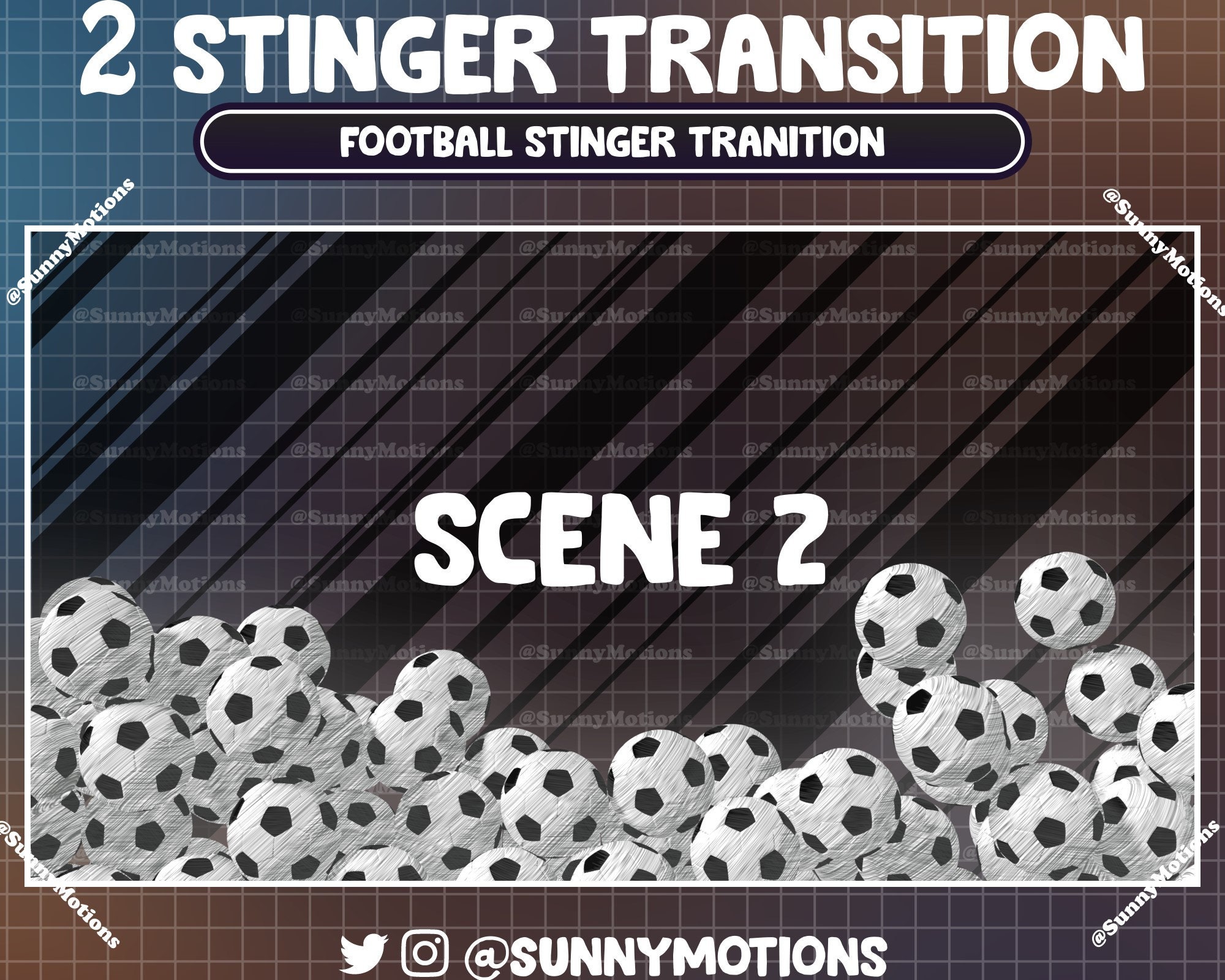 2 Animated Football Stream Stinger Transition, Soccer Ball Sport Twitch ...