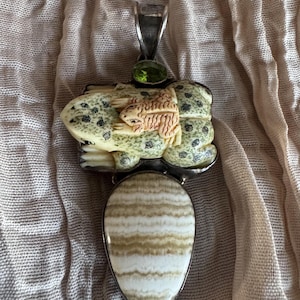 Carved Bone Frog Sterling Silver