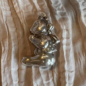 R M Trush 1976 Sterling Teddy Bear Pendant