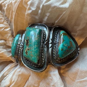 Navajo Sterling Silber Türkis Manschette Armband