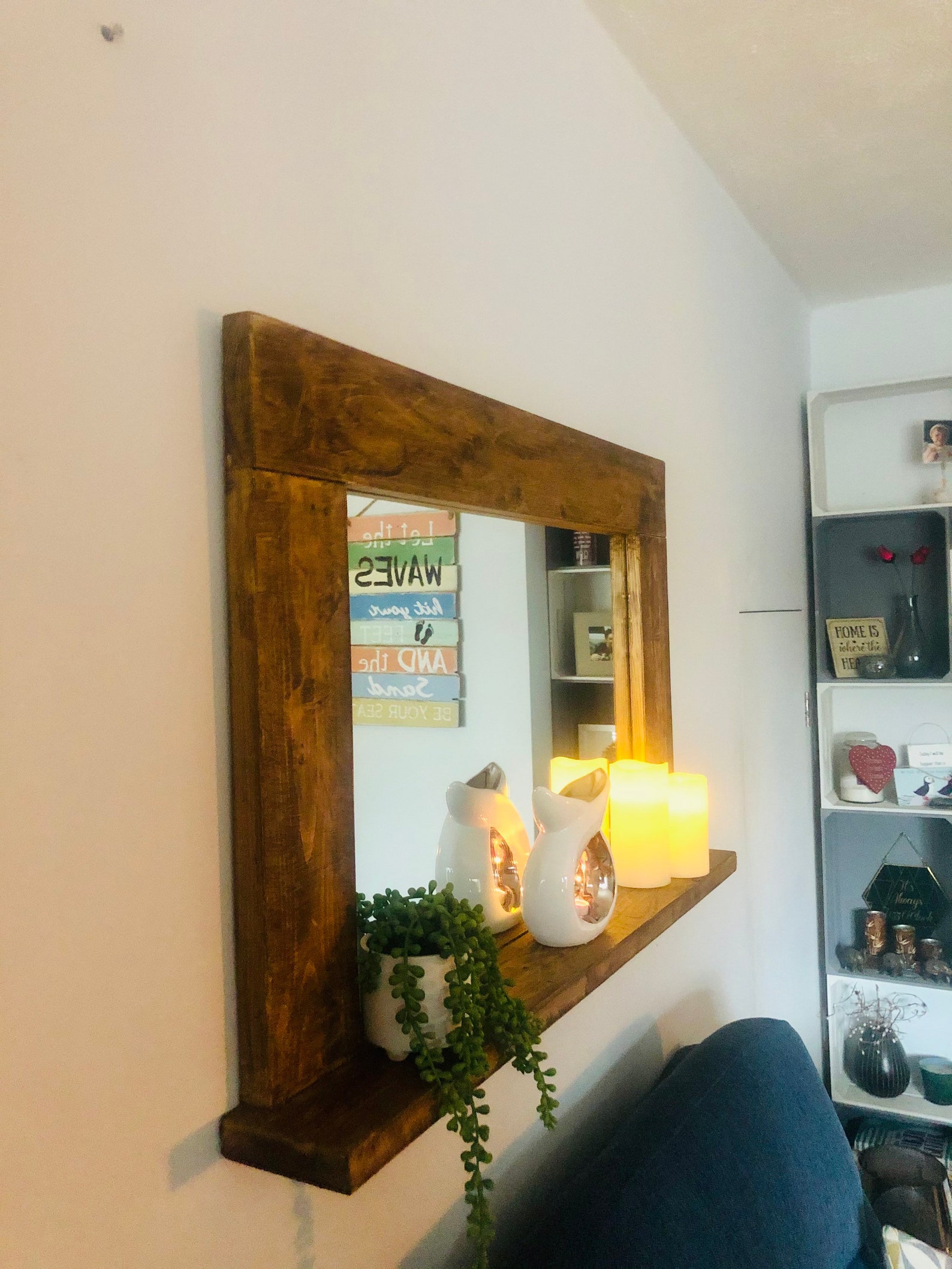 Rustic Mirror With Shelf Fireplace Mirror With Shelf Rustic Etsy UK