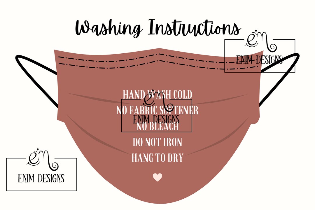 Mask Care Card Instructions Instant Download Etsy