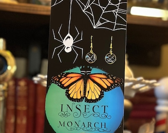 Preserved Spiderweb Glass Cabochon Ear Rings