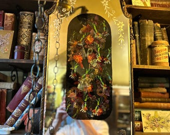 Antique Mirror Shadow Box Insect Art “Récolte”