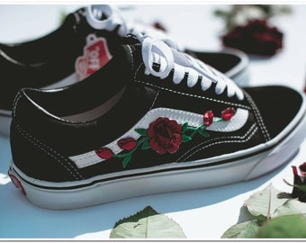 vans old skool roses rouges