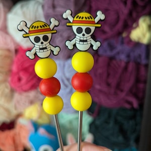 Crochet Ami Sticks: Silikonperlen, Handgemachtes Nähwerkzeug (2er Set)