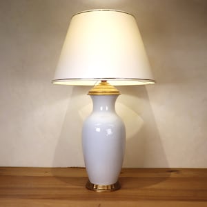 Lampada da tavolo vintage Blanc de Chine in stile Hollywood Regency cinese asiatico (ST.150)