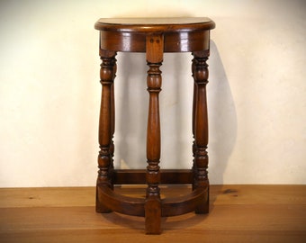 Antique demilune early 20th century solid oak console side table  (ST.176)