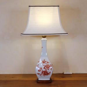 Lampada da tavolo o da scrivania in porcellana vintage in stile asiatico, stile cinese portoghese (ST.)