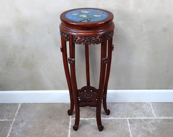 Vintage cloisonné emailed pedestal plant stand , Asian style (st.)