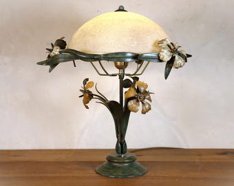 Patinated tole / metal florentine table lamp (ST.248)