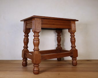 Antique style solid oak joint stool bench 20th century (ST.188)