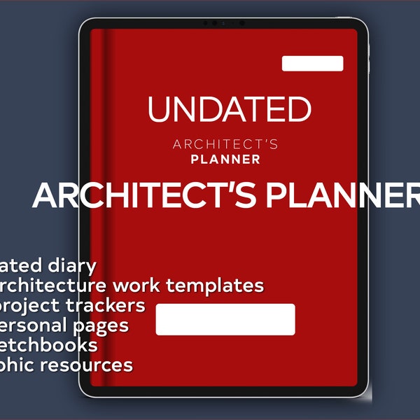 ARCHITECT'S UNDATED Digital Planner  | Gifts for Architects and students| Goodnotes planner | Digital iPad planner, portrait digital planner