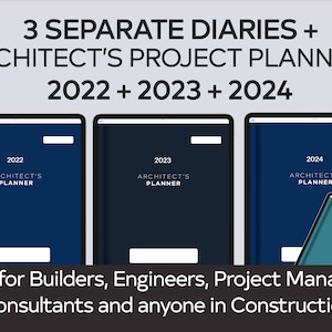 3 Separate ARCHITECT and PROJECT MANAGER Digital Planners 2022, 2023, 2024 | Gifts for Architects and students| Goodnotes planner