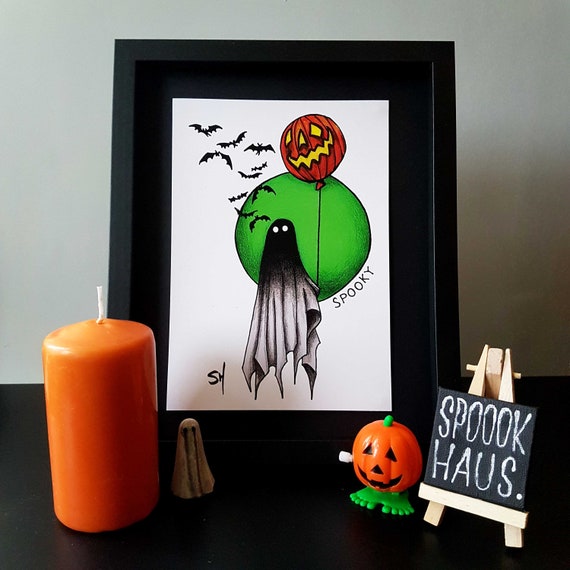 SPOOOK BALLOON - A5 size Print 250gsm card (A5 print only)