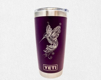 20 Oz Yeti Rambler: Engraved Hummingbird Tumbler - Etsy