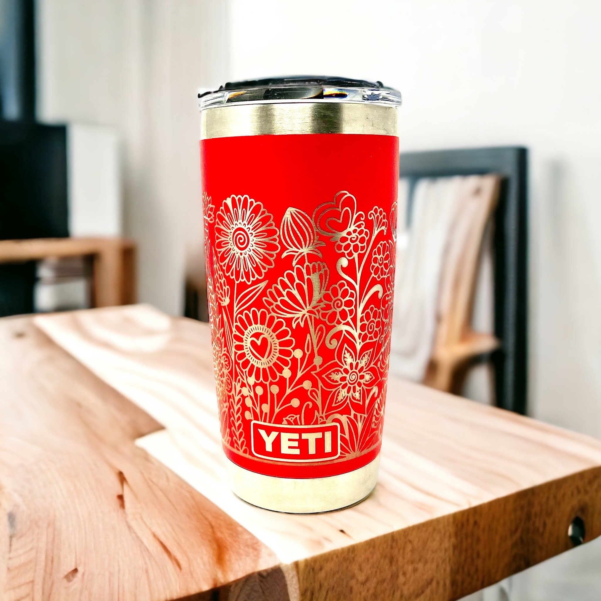 20 Oz Floral Yeti Rambler: Wildflower Insulated Tumbler