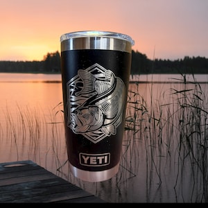 Bass Fishing Engraved Yeti Tumbler - Personalized Fisherman Gift