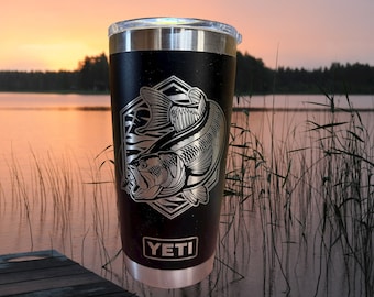 Bass Fishing Engraved Yeti Tumbler - Personalized Fisherman Gift