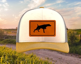 GSP Hat: Leatherette Patch German Shorthaired Pointer Cap
