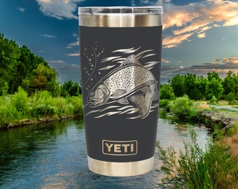 Personalized Rainbow Trout Stainless Steel Yeti Rambler