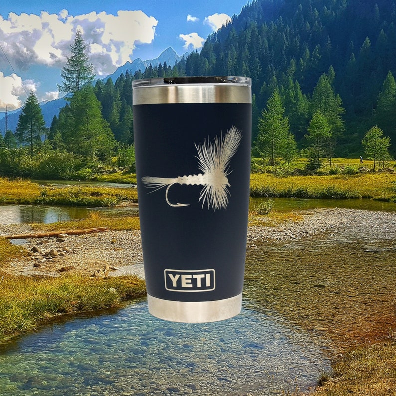 Fly Fishing Yeti Rambler Fly Fishing Tumbler Fly Fishing Etsy