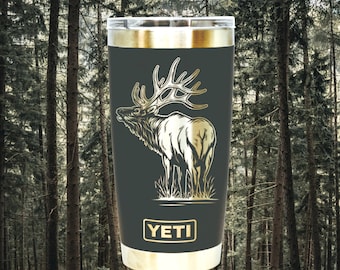 Bull Elk Yeti Tumbler: Engraved Stainless Steel Hunting Gift