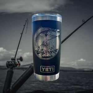 Walleye Fishing Engraved Yeti Tumbler, Personalized Gift