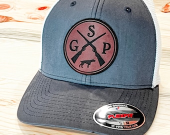 GSP Leather Patch Hat: German Shorthaired Pointer Baseball Cap