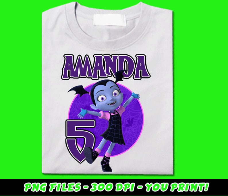 Download Png Iron On Transfer Digital File Vampirina Birthday Shirt Design Drawing Illustration Art Collectibles Seasonalliving Com
