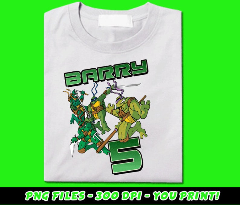 TMNT Birthday Shirt Design Digital File PNG Iron On Transfer