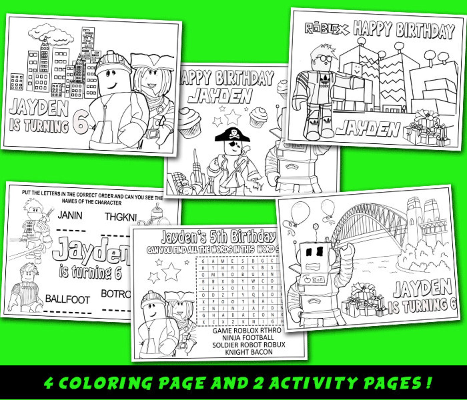 Roblox Coloring Pages Roblox Activity Pages Printable | Etsy