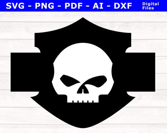 Harley Davidson Skull svg png pdf dxf ai Harley Davidson | Etsy