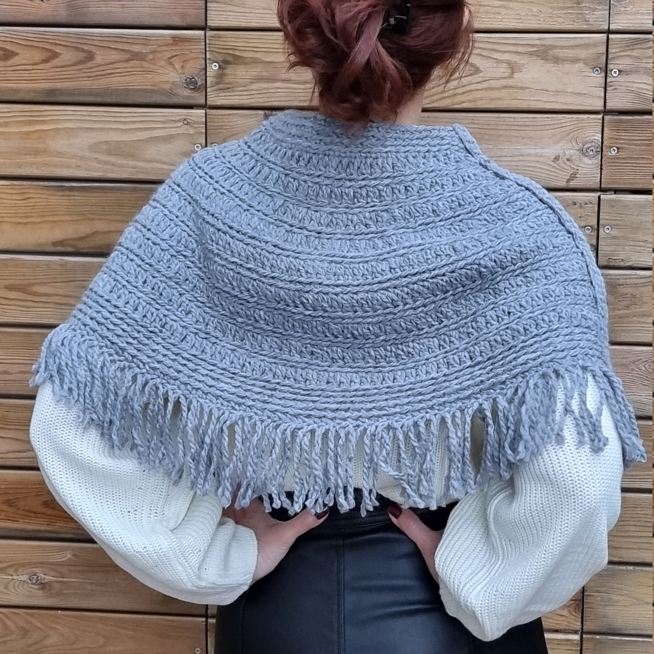 Poncho Lana Mujer, Regalo Mujer Crochet, Capa Lana, Jersey
