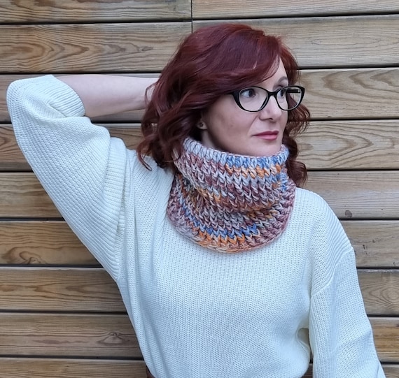 bufanda circular a crochet para mujer