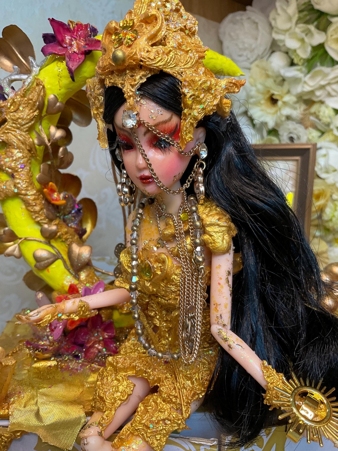Golden Goddess Custom Doll: Jing Liang OOAK Art Doll - Etsy
