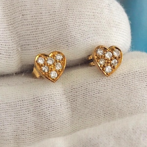 Vintage Ohrstecker Diamanten in Gold 18K .750 in Handarbeit hergestellt