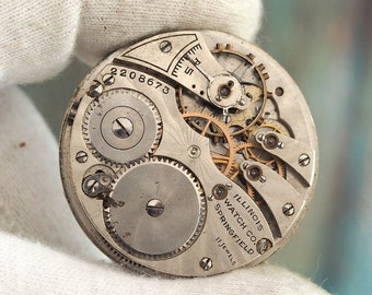 Mouvement montre de poche Springfield ILLINOIS Watch Co. Springfield - ne fonctionne pas