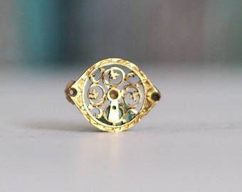 Reloj de bolsillo antiguo con fusible de borde de 1800, placa de latón chapada en oro - Proyectos de joyería DIY