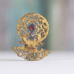 1800&#39;s Antique verge fusee   pocket watch gold plated brass  plate  -  DIY jewelry projects