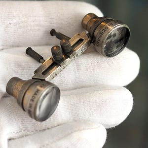 Lupa de joyero Carl Zeiss Jena 2x / Lupa de relojero vintage con montura de rosca para gafas / Óptica binocular fabricada en Alemania