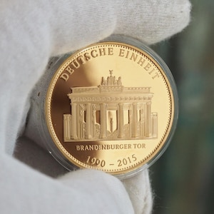 Commemorative coin - 25 years German unity  Medal - 24k gold plated bronze / Deutschland Medaille 2015 PA101 - 25 Jahre Deutsche Einheit