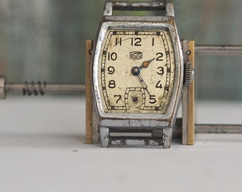 Reloj de hombre Art Déco de los años 1920-30, reloj mecánico de cuerda para hombre - no funciona, para repuestos, reparación