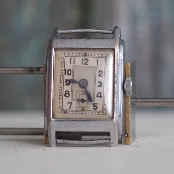 1920-30's  Art Deco  men's   watch , mechanical wind up men's watch - not working, for spares, repair
