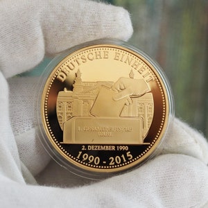 Commemorative coin - 25 years German unity  Medal - 24k gold plated bronze / Deutschland Medaille 2015 PA101 - 25 Jahre Deutsche Einheit